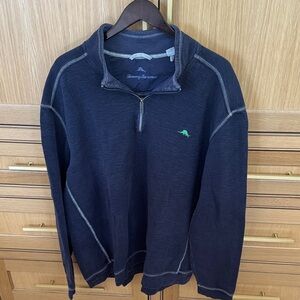 Tommy Bahama Dark Navy Half-Zip Pullover with Teal Logo